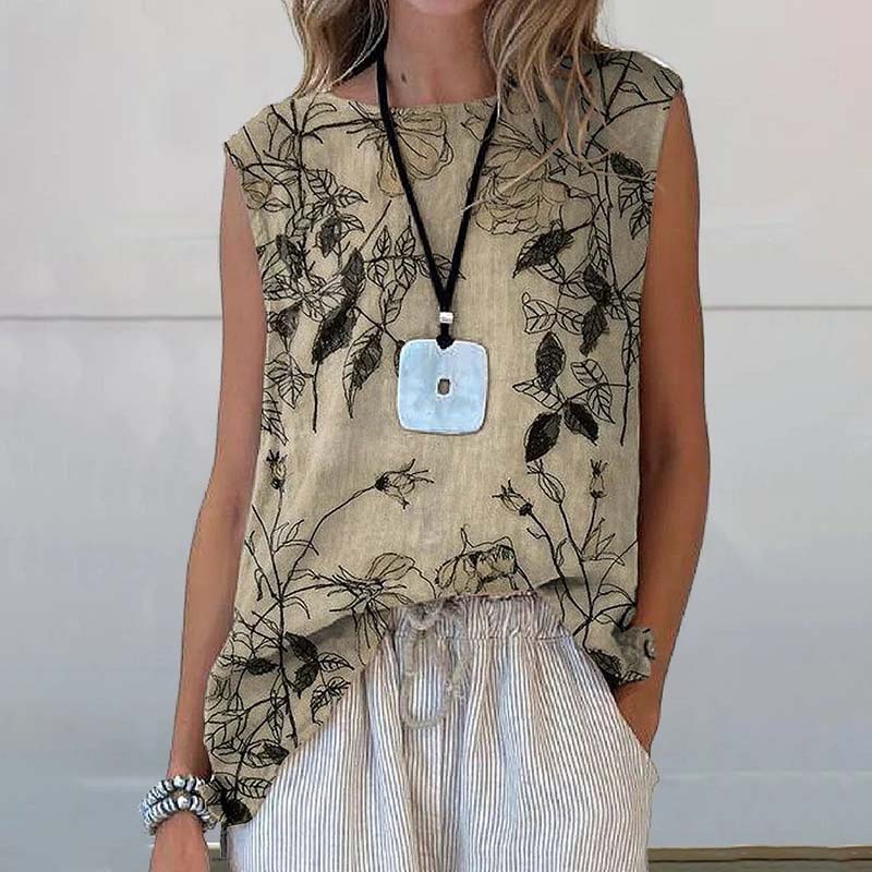 Vintage Floral Print Tank Top