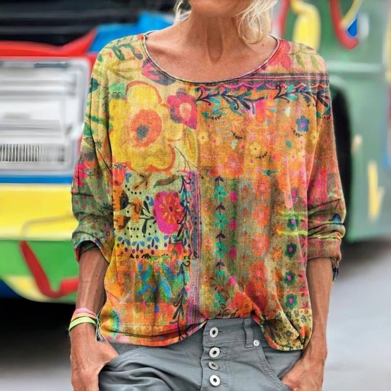 Vintage Floral Print T-Shirt