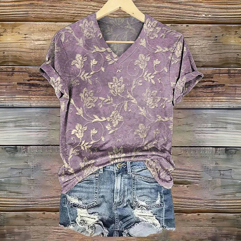 Vintage Floral Print T-Shirt