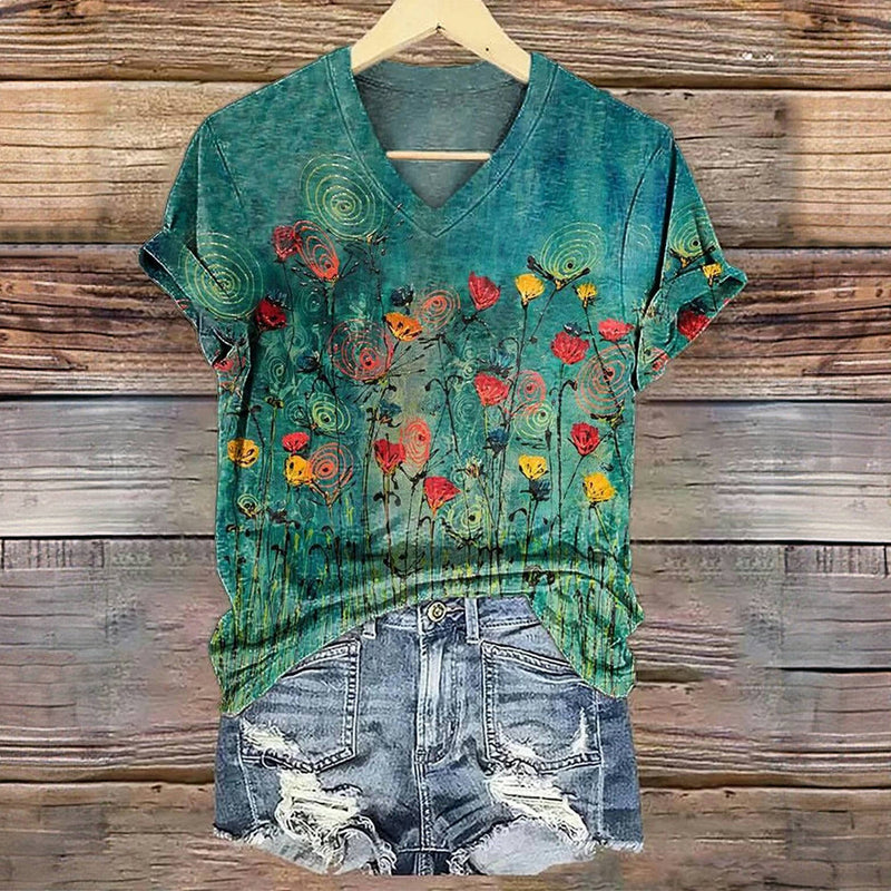 Vintage Floral Print T-Shirt