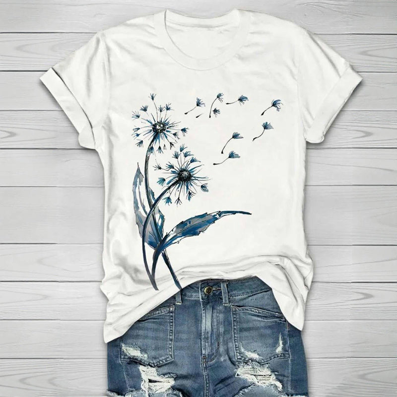 Vintage Dandelion Print T-Shirt