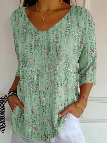 Classic Green Vintage Casual T-shirt